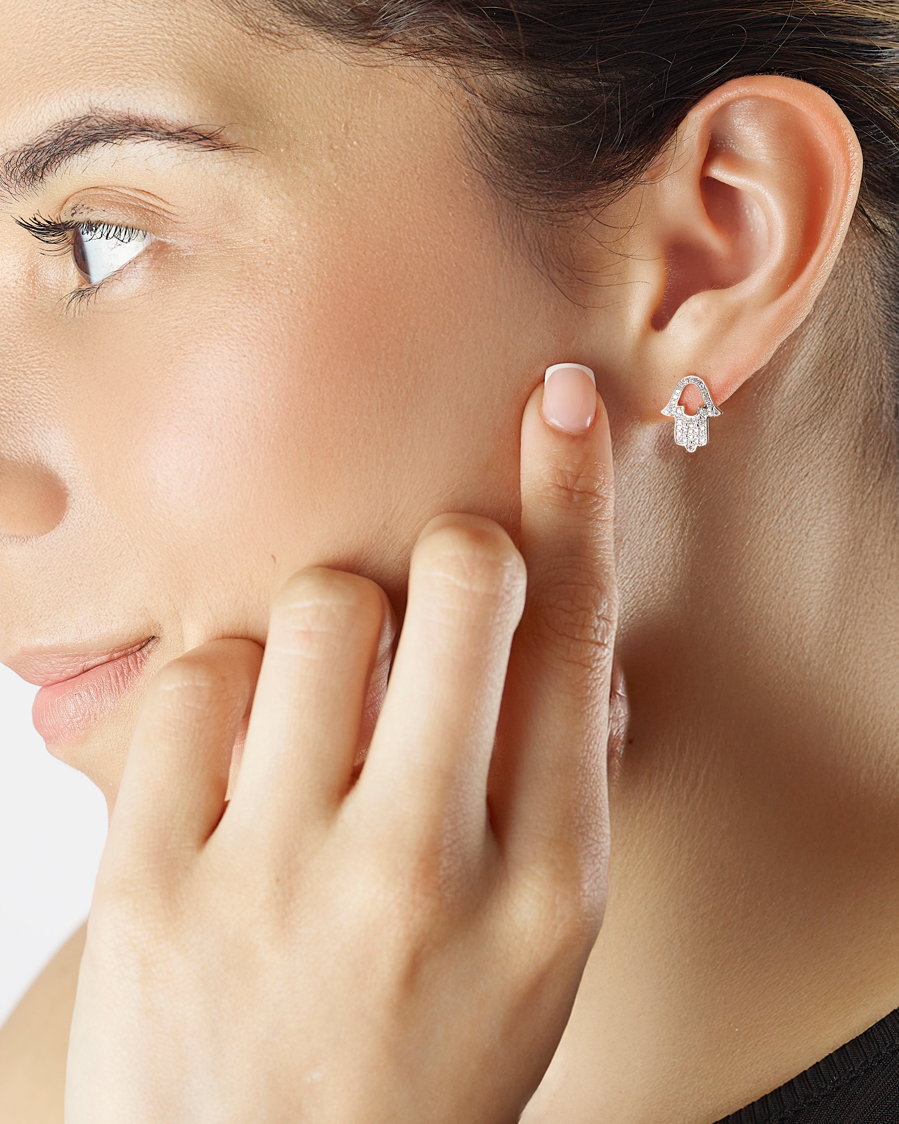 Oscar Hamsa Studs
