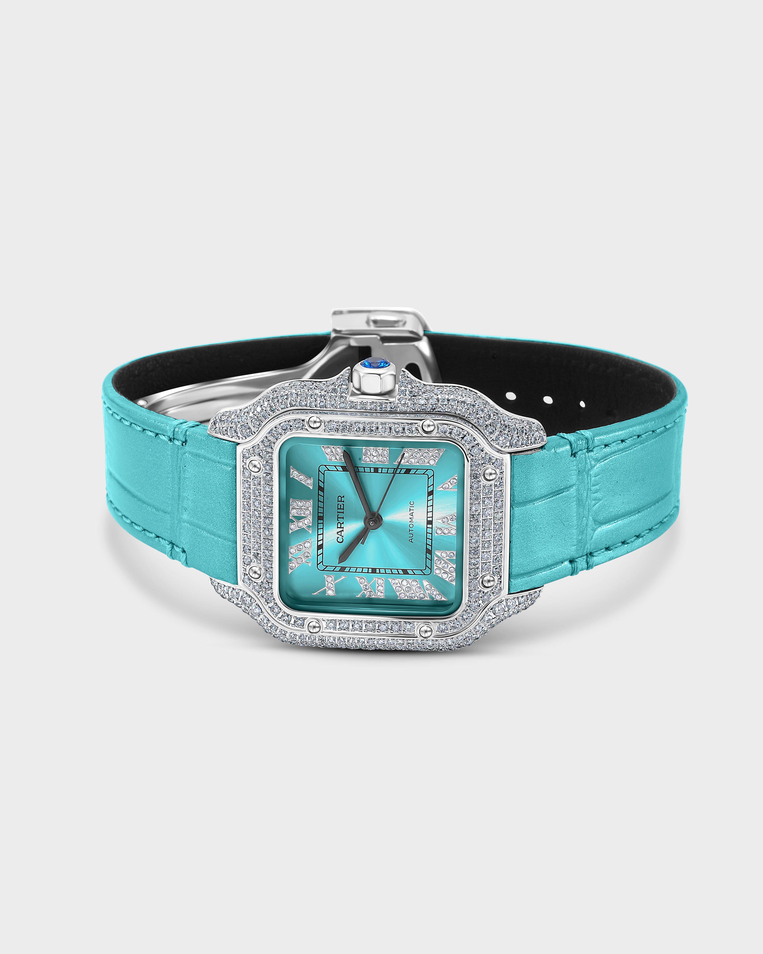 37mm Bussdown Blue Leather Band