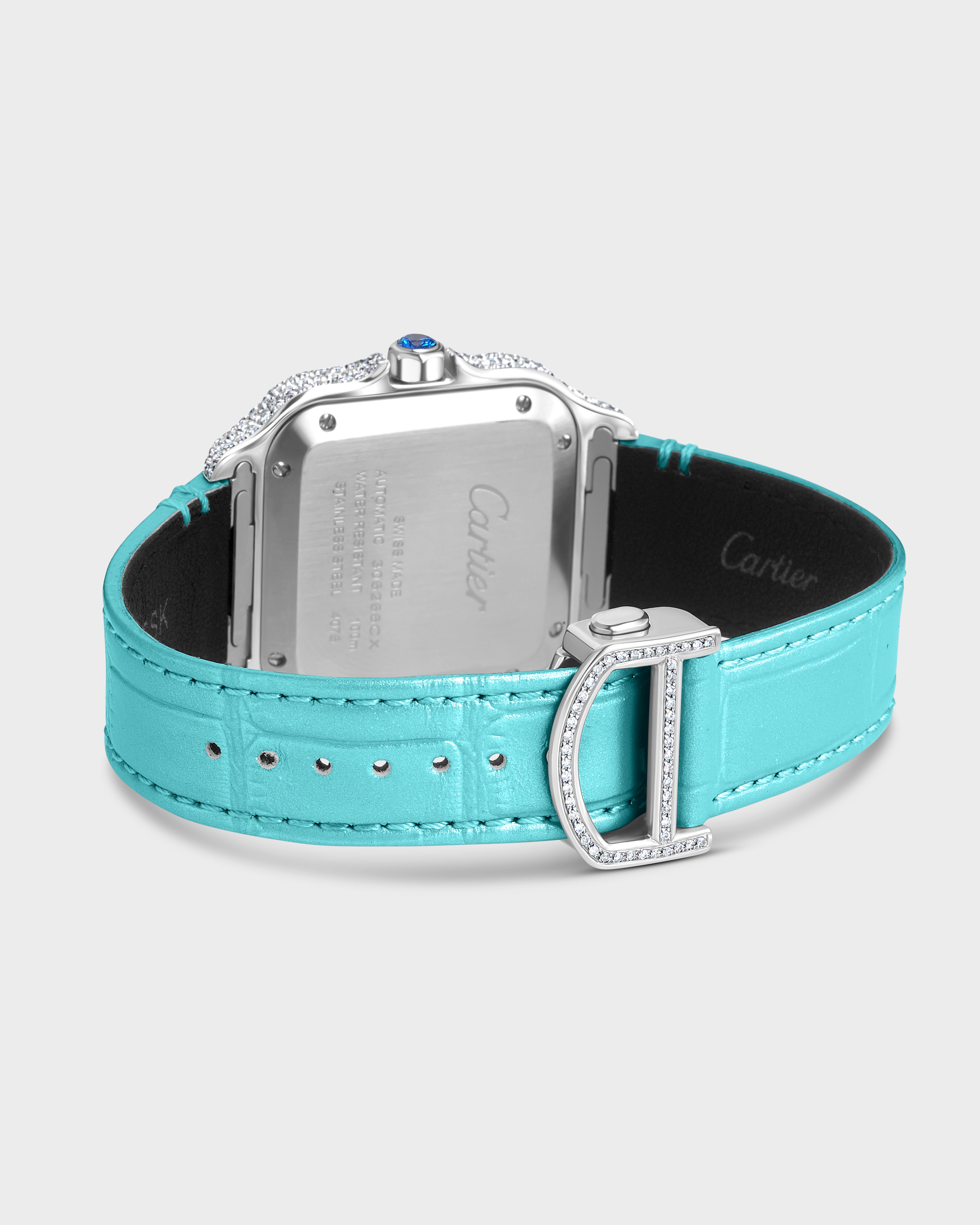 37mm Bussdown Blue Leather Band