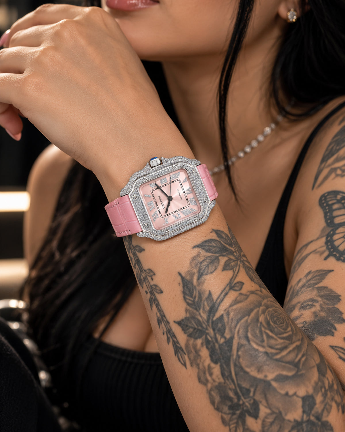37mm Bussdown Pink Leather Band