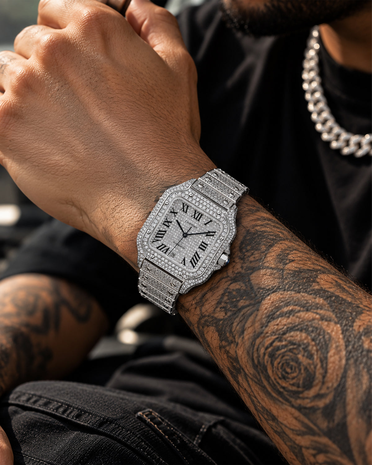 Cartier Santos – Fully Diamond Set