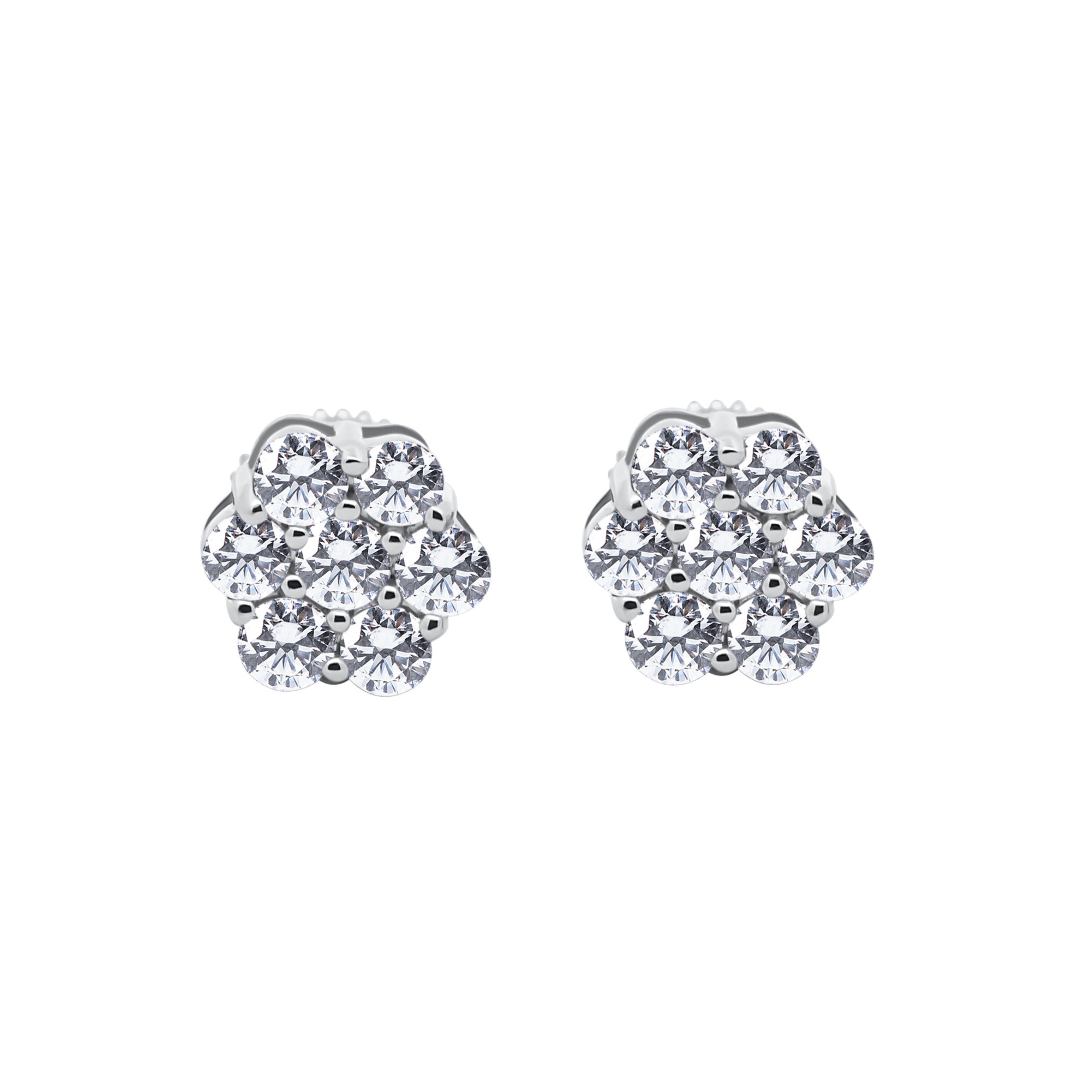 Gold Flower Set Earrings 0.94 CT