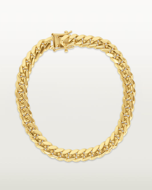 Gold Miami Cuban Link Bracelet 7mm