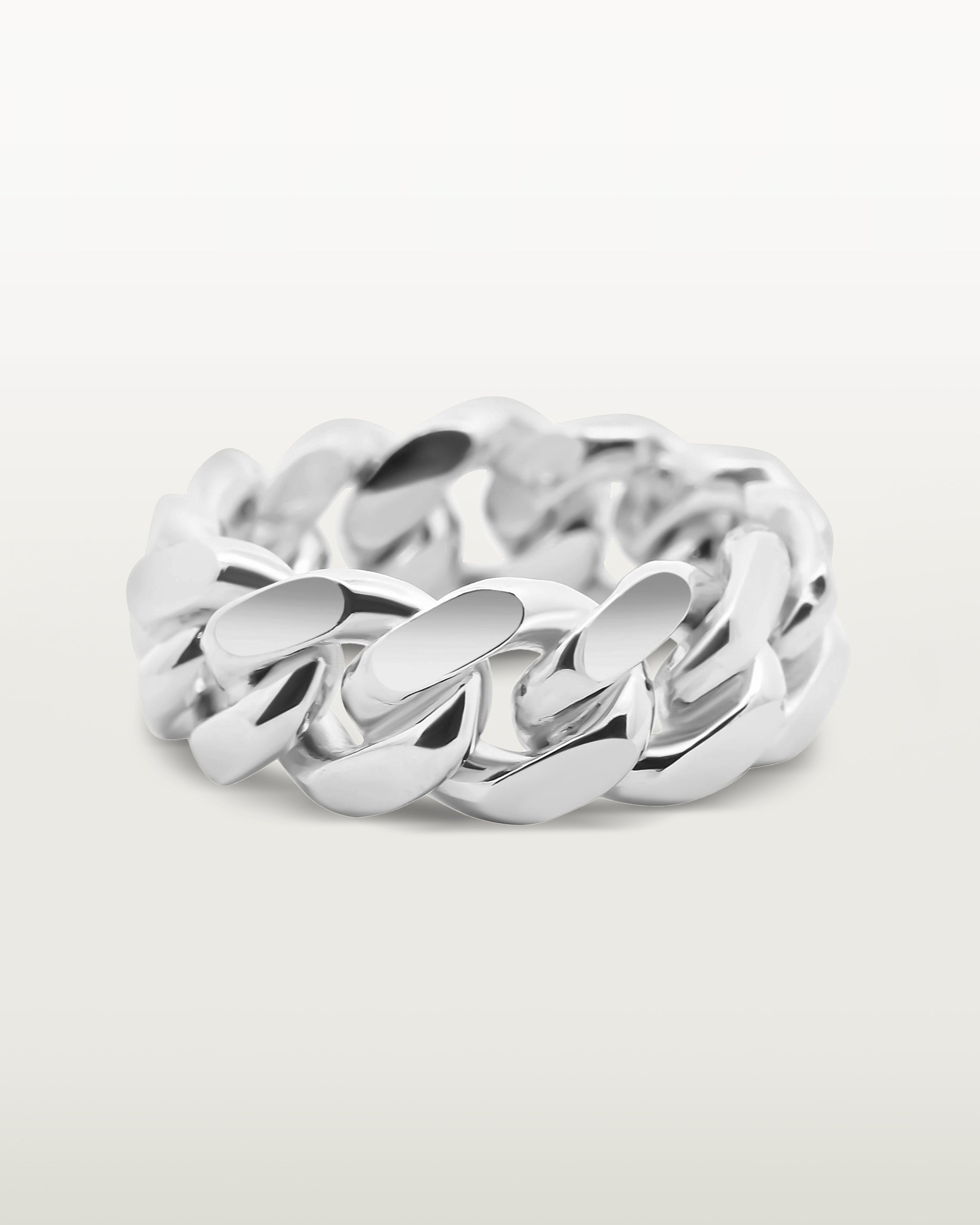 Anillo de eslabones cubanos de Miami de oro de 7 mm
