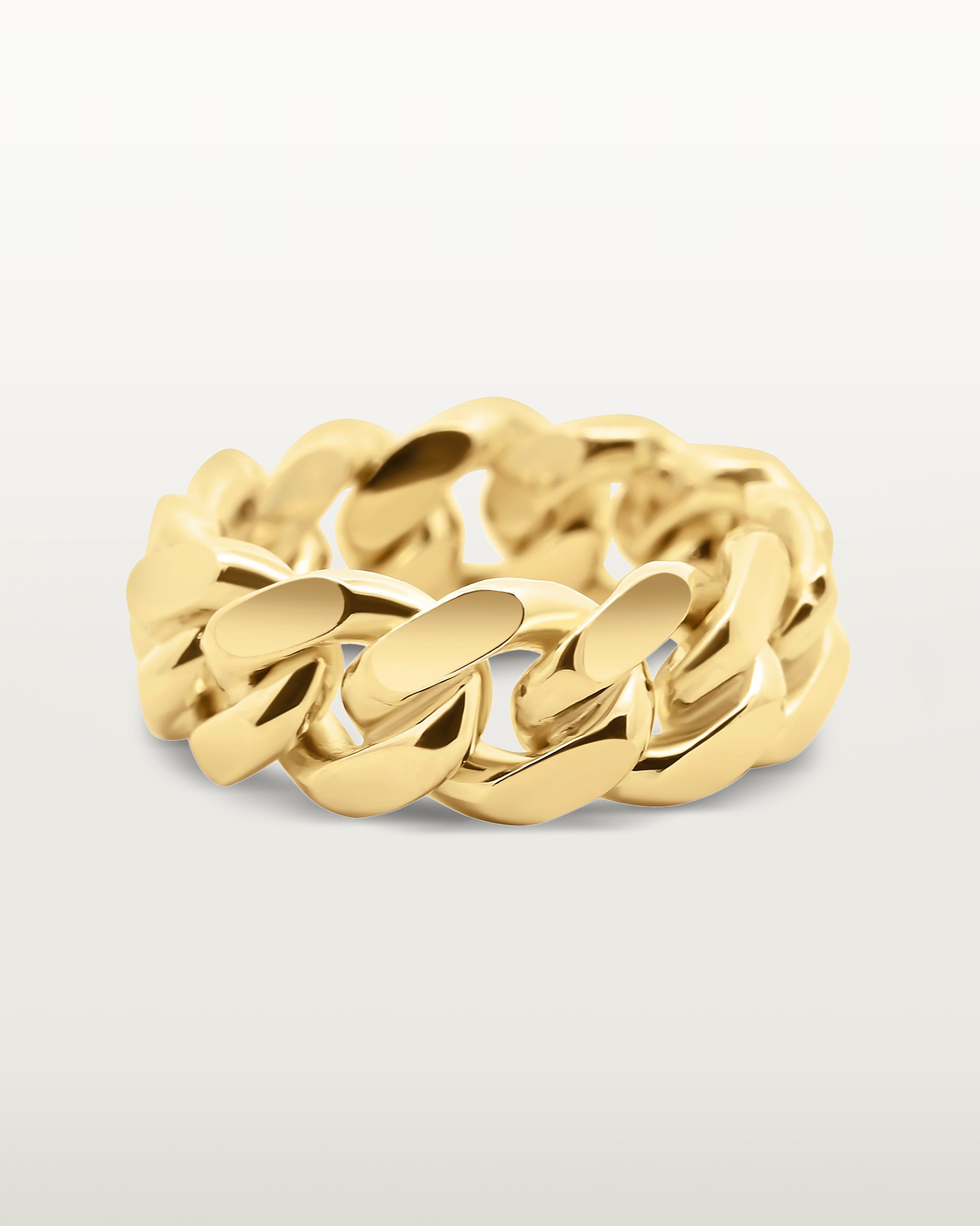 Anillo de eslabones cubanos de Miami de oro de 7 mm
