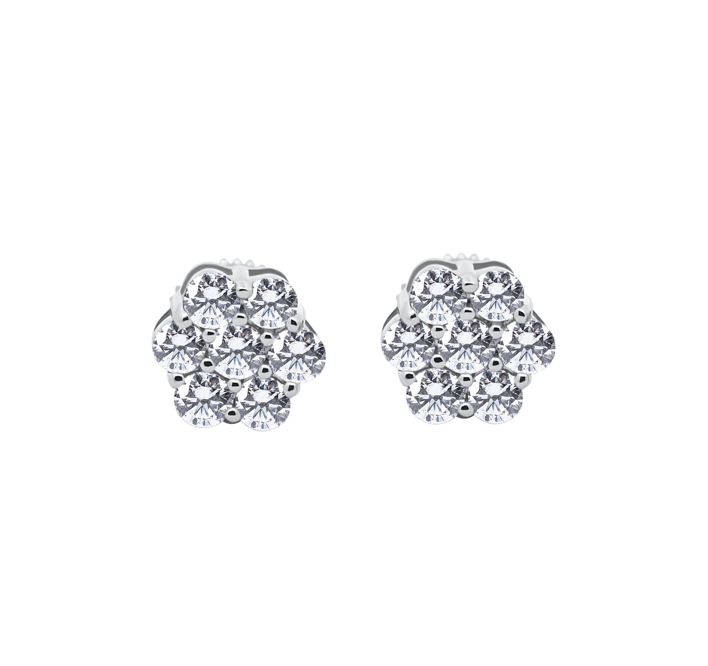 Gold Flower Set Earrings 0.94 CT