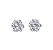 Gold Flower Set Earrings 0.94 CT