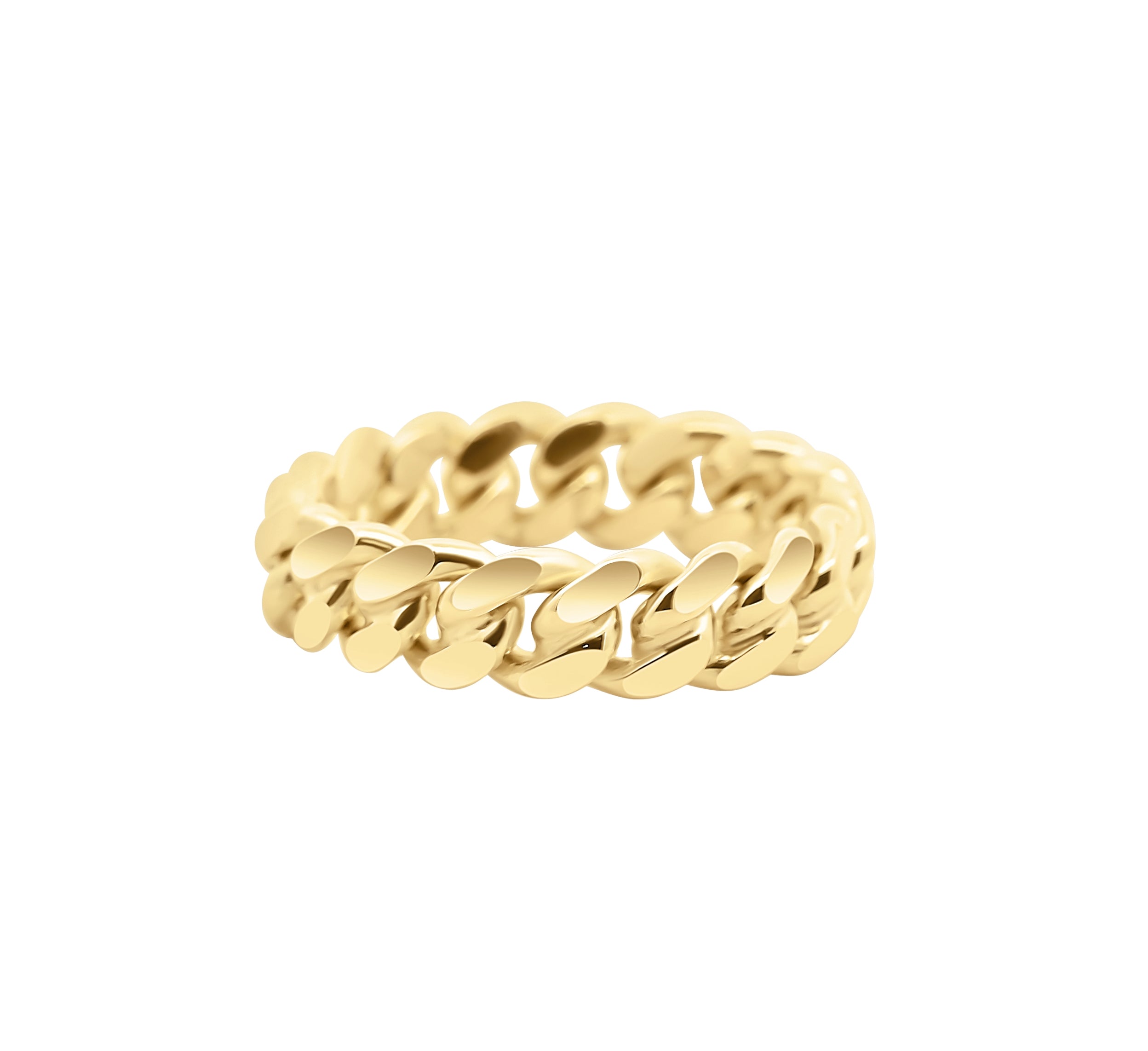 Gold Miami Cuban Link Ring 3mm