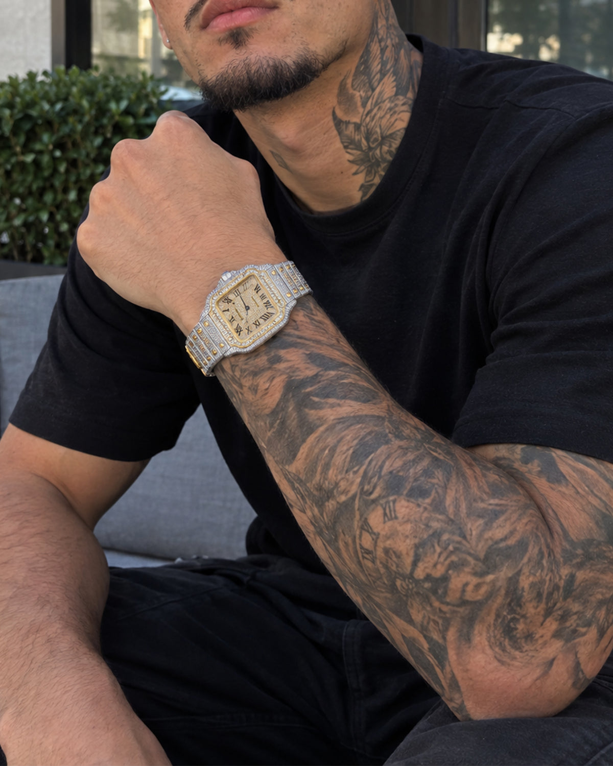 Yellow Cartier Santos – Fully Diamond Set PA