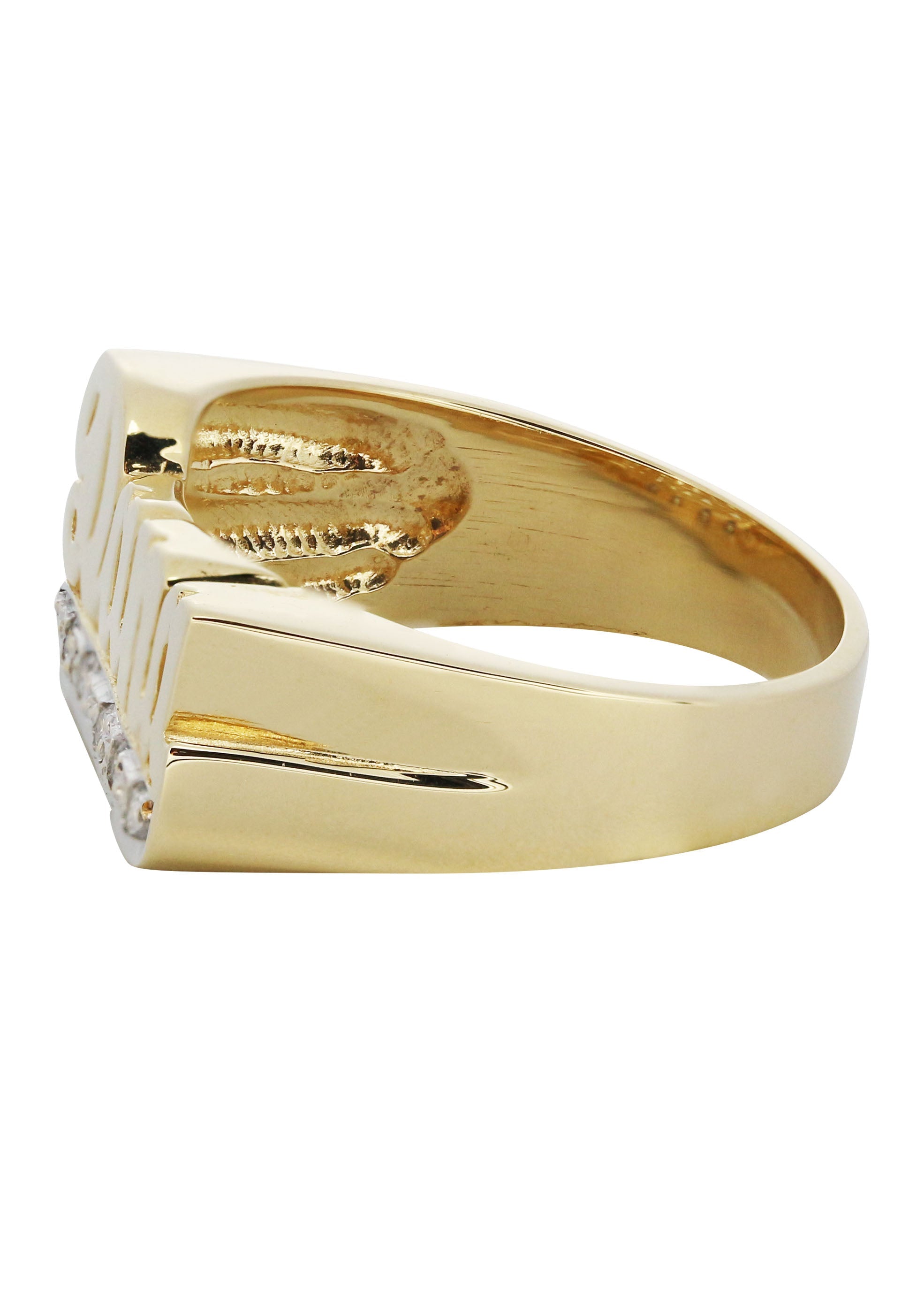 Gold Large Script Name Ring with Tail – Be Monogrammed
