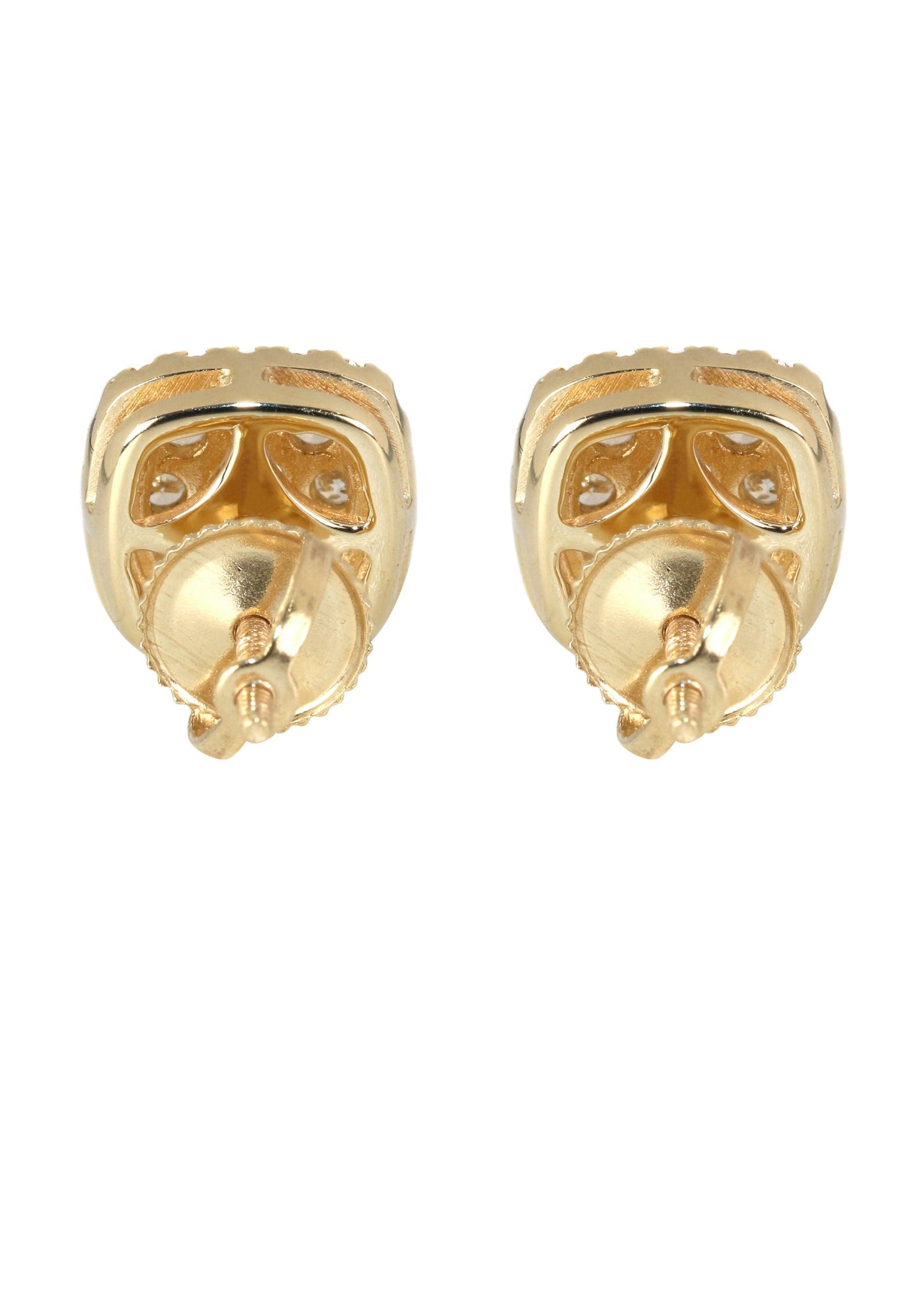 14K Yellow Gold Stud Diamond Earrings 0.75 CT