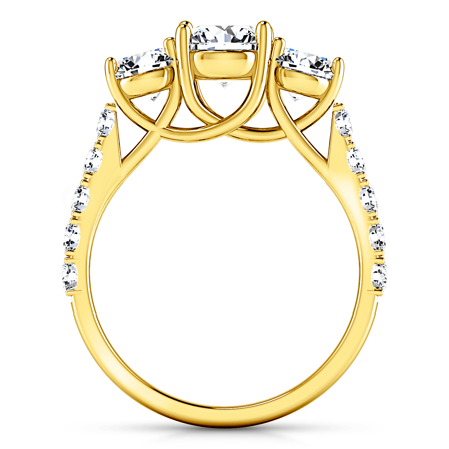 Three Stone Diamond Engagement Ring Victoria 14K Yellow Gold engagement rings imaginediamonds 