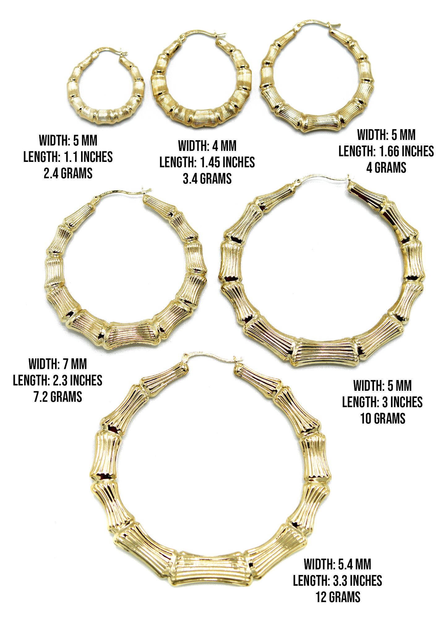 10K Womens Gold Hoop Earrings
