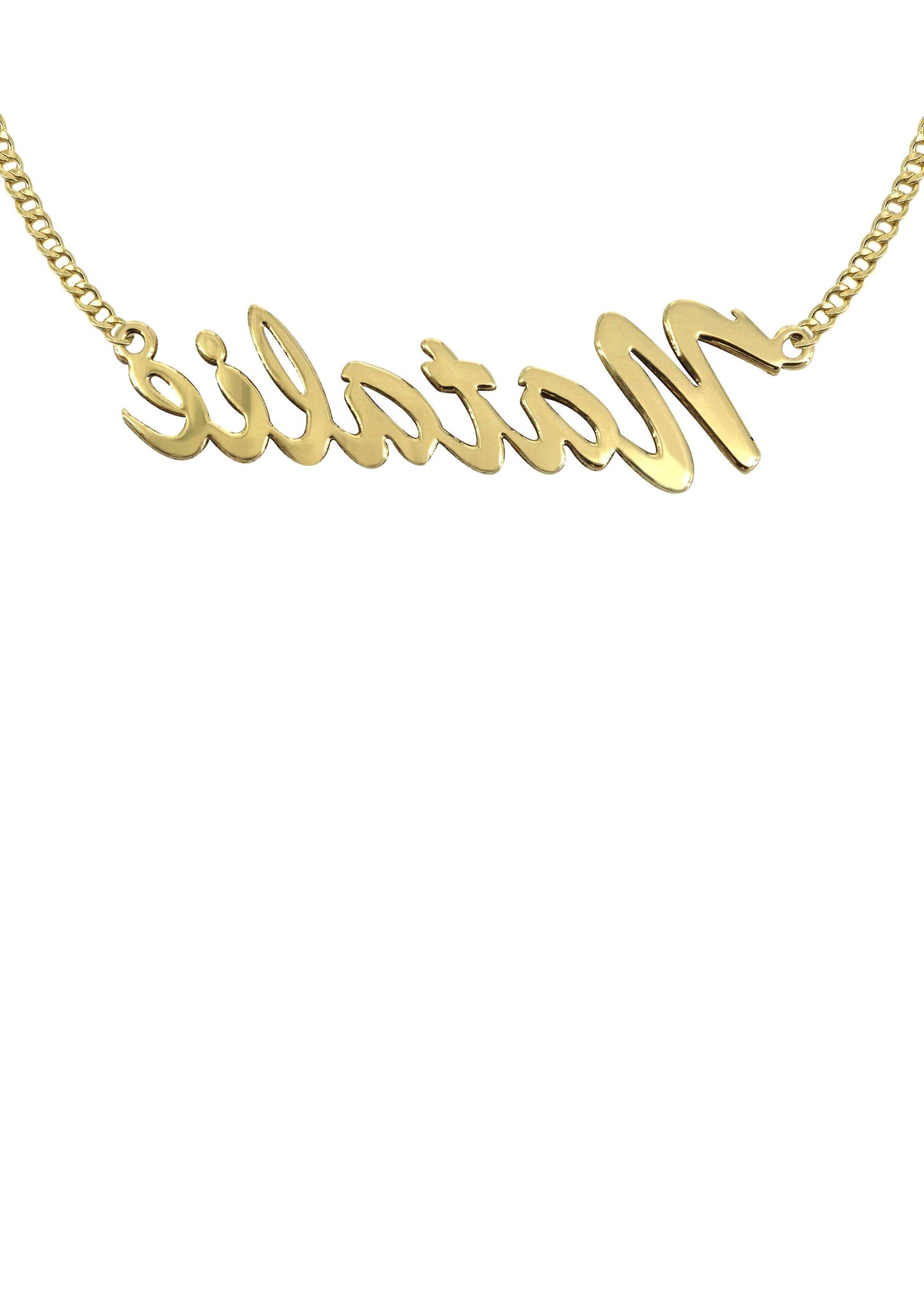 14K Ladies Plain Name Plate Necklace | Appx. 7 Grams Name Plate Manufacturer 16 