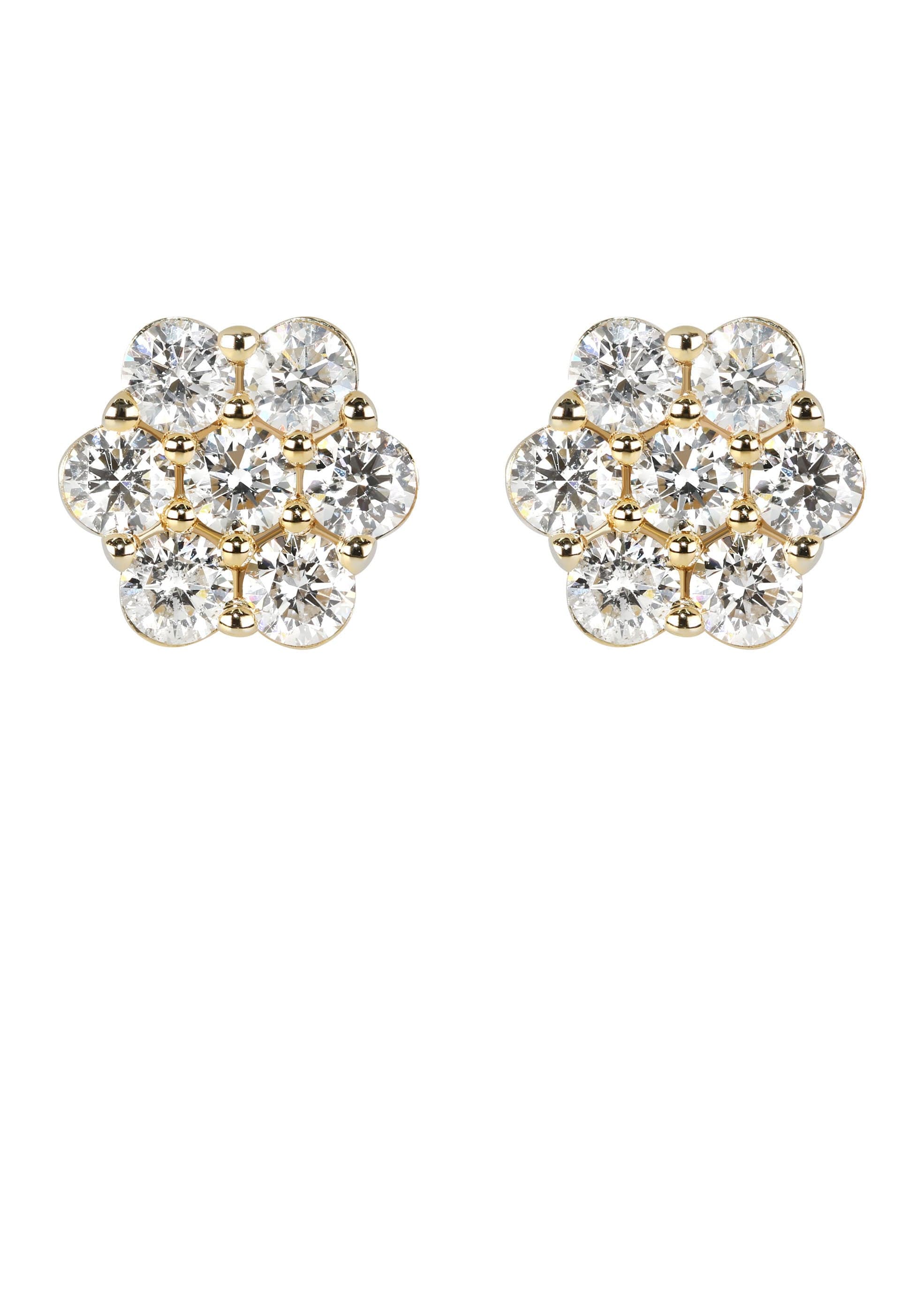 14k Yellow Gold Reversible Cubic Zirconia Stud Earrings at best price in  Surat