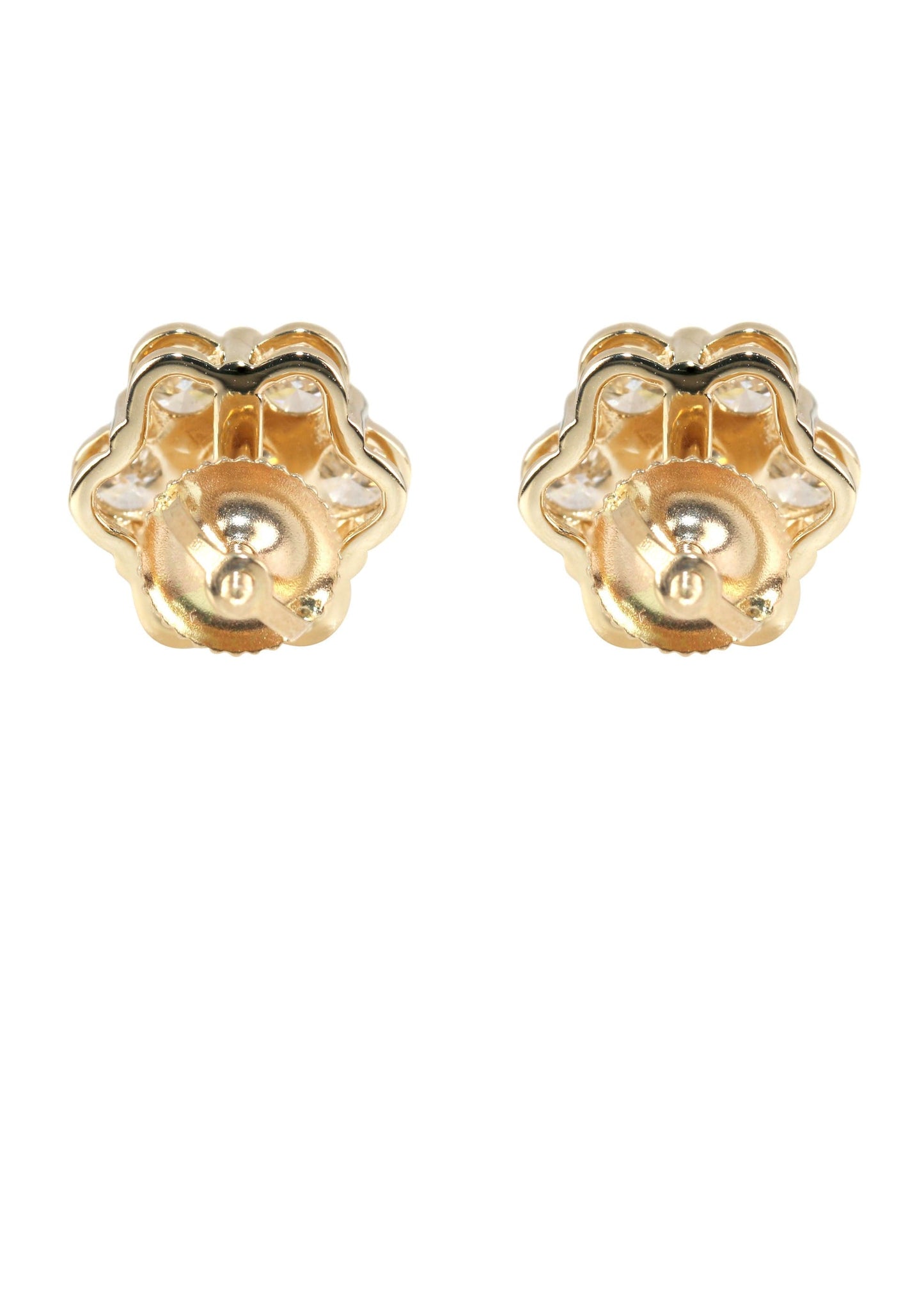 14K Yellow Gold Stud Diamond Earrings 2.53 CT