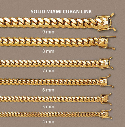 Mens Chain - Solid Miami Cuban Link 10K Gold MEN'S CHAINS MANUFACTURER 1 
