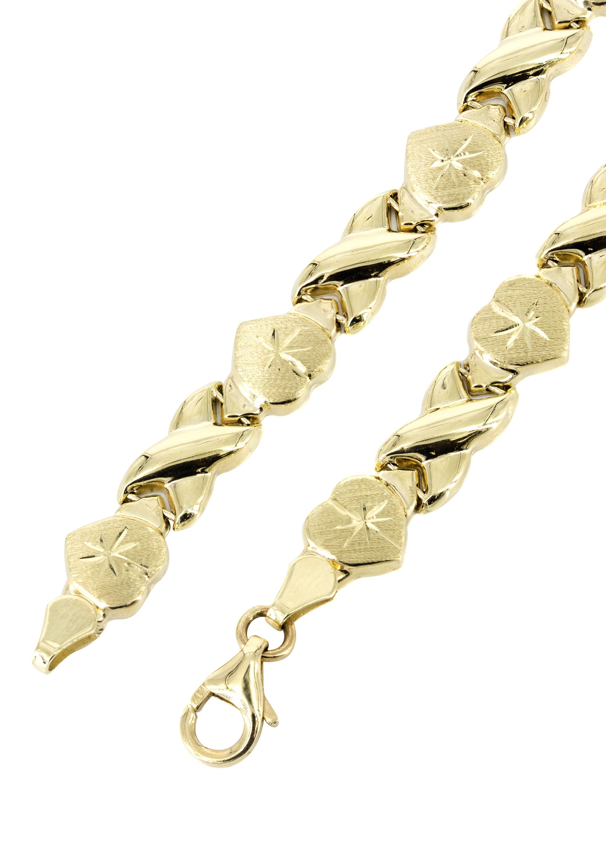 A diamond xo necklace in 14k white gold.