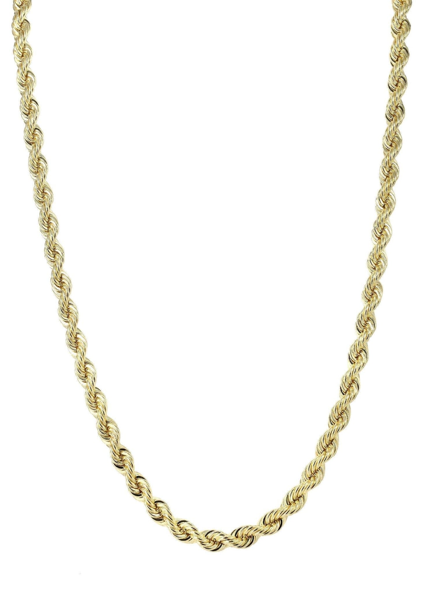Gold Chain - Mens Solid Rope Chain 10K Gold MEN'S CHAINS FROST NYC 