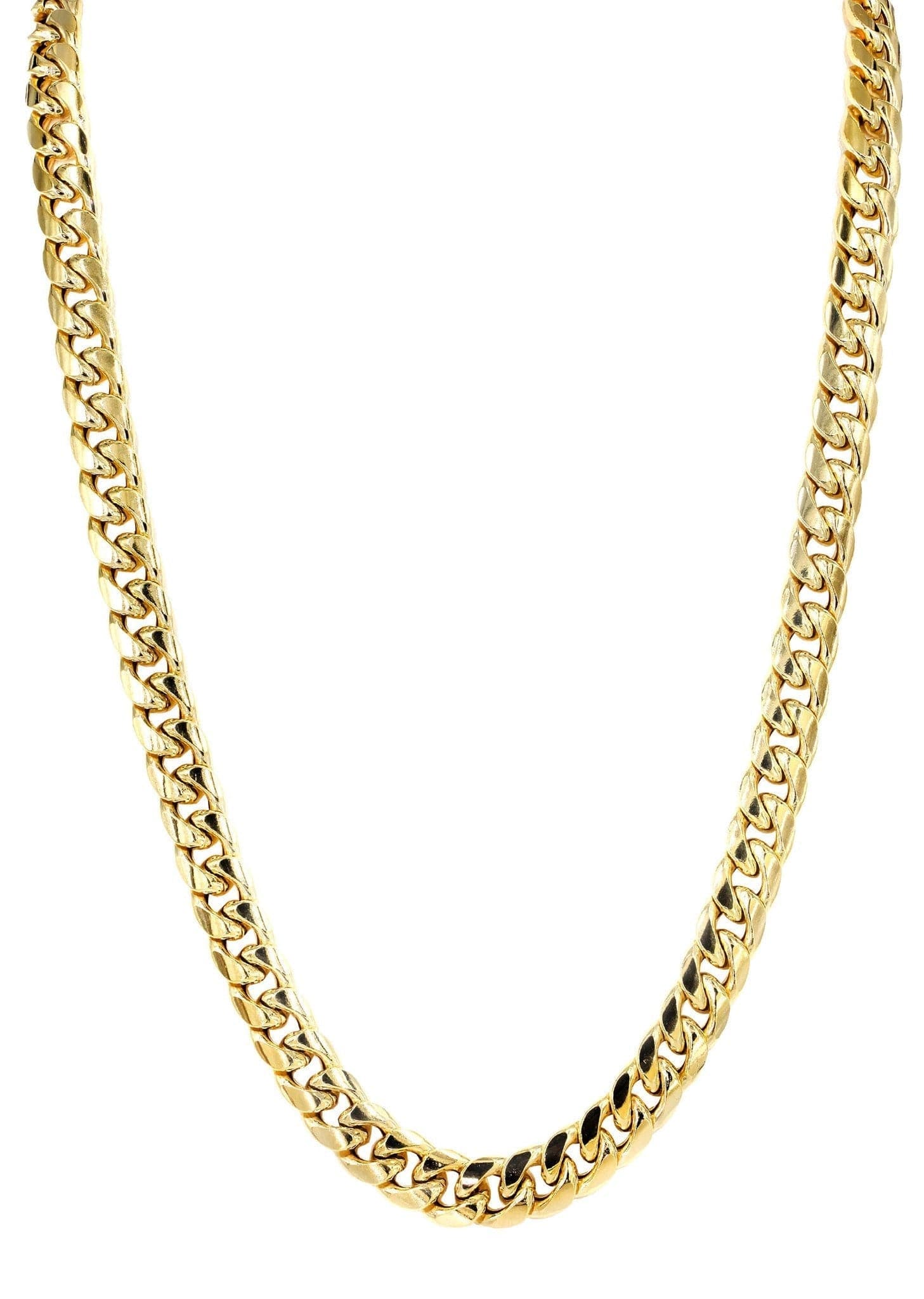 Gold Chain - Mens Hollow Miami Cuban Link Chain 10K Gold MEN'S CHAINS FROST NYC 